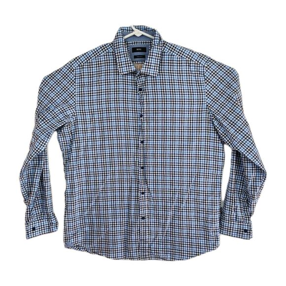 Hugo Boss Boss Men's button-down shirt, XL, regular fit, long sleeves, blue VGC - Picture 1 of 8